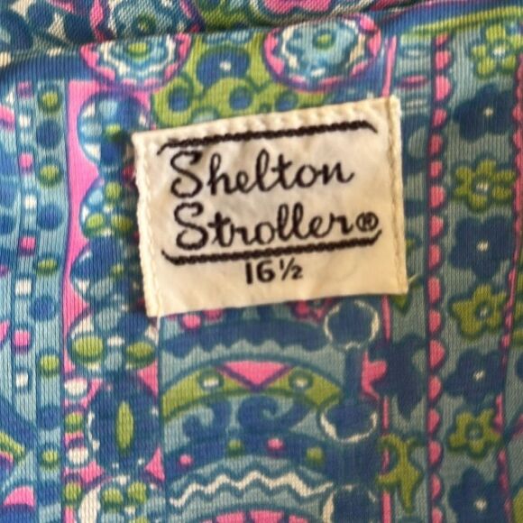 Vintage 60s Shelton Strollers Blue, Pink, Green & White Short Sleeve Dress - Picture 8 of 8